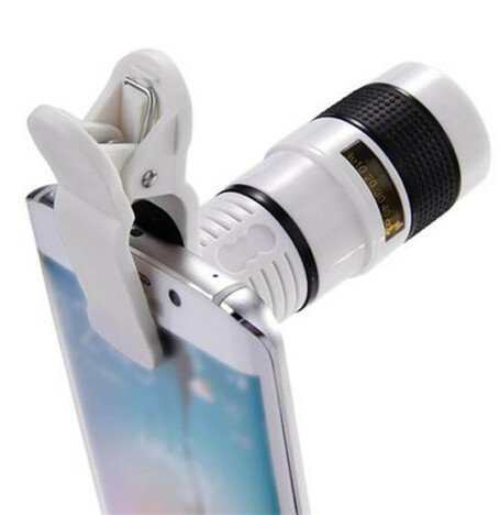 Lentila Zoom 8x iUni Teleobiectiv Optic cu clips de prindere, compatibil cu Smartphone si Tableta, A